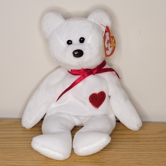 TY "Valentino" the Bear Beanie Baby Vintage RARE W/ ERRORS- MINT NEW WITH TAGS - Picture 1 of 11
